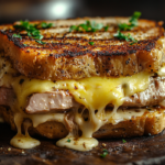 A delicious homemade tuna melt sandwich.